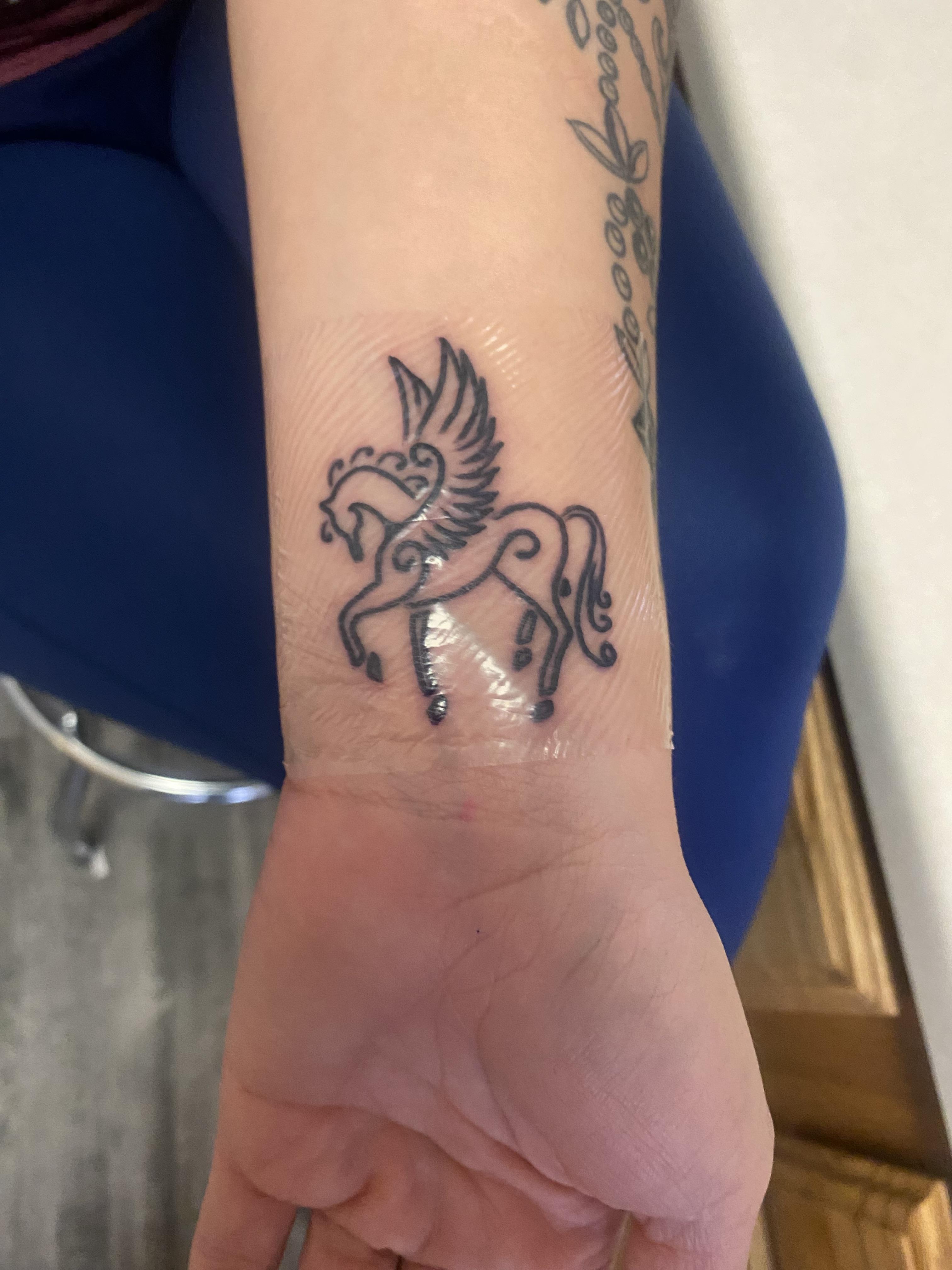 Pegasus fine line tattoo from today by... - Trojan Ink Studio | Facebook